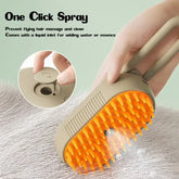 Electric Spray Cat Hair Brush 3 in1 Dog Steamer Brush for Massage